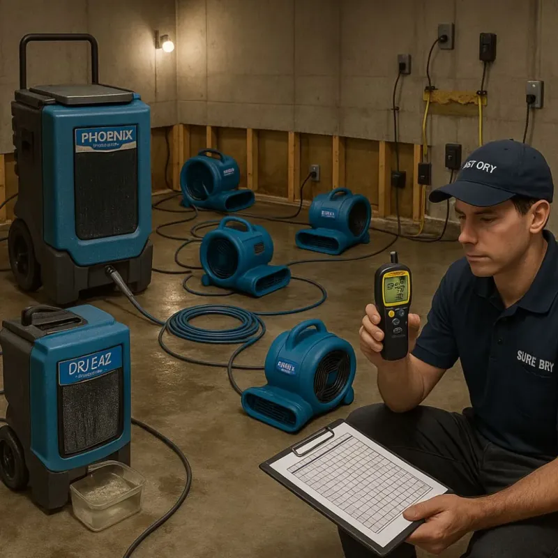 Structural Drying and Dehumidification process in Aguanga, CA